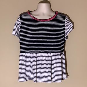 ☀️Crown & Ivy, Navy & White top 2X